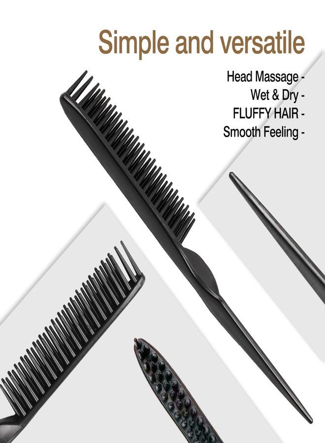 Zoolinn 3-Row Rat Tail Styling Comb Set (4PCS) – Flexible Comb for Detangling, Defining Curls, and Sectioning Hair - Image 5